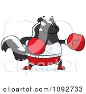Clipart Chubby Skunk Boxer Royalty Free Vector Illustration by Cory Thoman