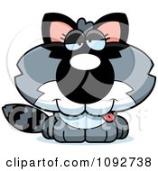 Clipart Goofy Baby Raccoon Royalty Free Vector Illustration