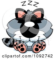 Clipart Cute Baby Raccoon Sleeping Royalty Free Vector Illustration