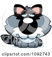 Clipart Sad Baby Raccoon Royalty Free Vector Illustration