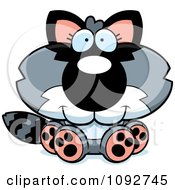 Clipart Cute Baby Raccoon Sitting Royalty Free Vector Illustration