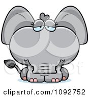 Clipart Depressed Baby Elephant Royalty Free Vector Illustration