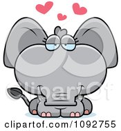 Clipart Cute Baby Elephant In Love Royalty Free Vector Illustration
