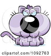 Clipart Sly Purple Kitten Royalty Free Vector Illustration