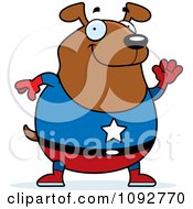 Poster, Art Print Of Chubby Super Dog Waving