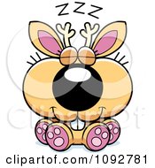 Clipart Cute Jackalope Sleeping Royalty Free Vector Illustration