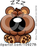 Clipart Cute Bear Cub Sleeping Royalty Free Vector Illustration