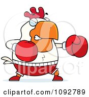 Poster, Art Print Of Chubby Rooster Boxing