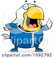 Poster, Art Print Of Chubby Bald Eagle Waving In Pajamas