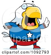 Poster, Art Print Of Chubby Super Bald Eagle Waving