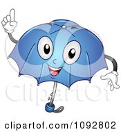 Clipart Smart Blue Umbrella Royalty Free Vector Illustration
