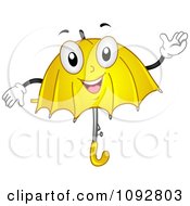 Clipart Waving Yellow Umbrella Royalty Free Vector Illustration