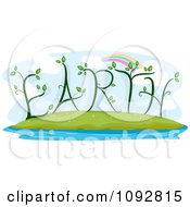 Poster, Art Print Of Rainbow Over Plants Forming Earth