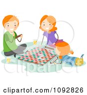 Poster, Art Print Of Happy Family Playing A Board Game Together