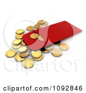 3d Golden Chinese New Year Coins And A Red Envelope