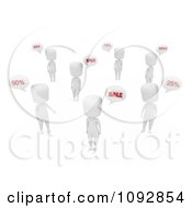 Poster, Art Print Of 3d Ivory People Chatting About Sales
