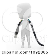Poster, Art Print Of 3d Ivory Person Holding A Broken Ethernet Cable