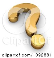 Clipart 3d Golden Question Mark Symbol Royalty Free CGI Illustration