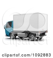 Poster, Art Print Of 3d Blue And White Delivery Truck 1
