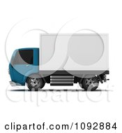 Poster, Art Print Of 3d Blue And White Delivery Truck 2