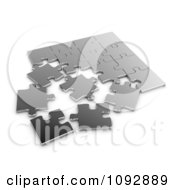 Poster, Art Print Of 3d Silver Jigsaw Puzzle