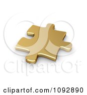 Clipart 3d Golden Jigsaw Puzzle Piece Royalty Free CGI Illustration