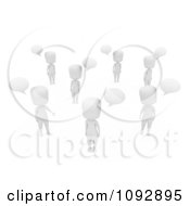 Poster, Art Print Of 3d Ivory People Talking With Speech Balloons