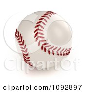 Poster, Art Print Of 3d Baseball With Red Stitching