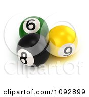 Poster, Art Print Of 3d Billiards Pool Balls