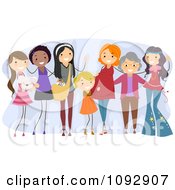 Clipart Girls Ladies And Women Standing Togethe Royalty Free Vector Illustration by BNP Design Studio