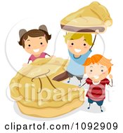 Poster, Art Print Of Happy Kids With A Pi Pie