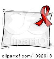 Poster, Art Print Of Red Aids Awareness Ribbon Sign With Copyspace