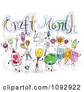 Poster, Art Print Of Crafting Items Around Craft Month Text