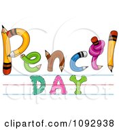 Clipart Twisted Pencils Spelling Pencil Day Royalty Free Vector Illustration