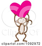 Cute Monkey Holding A Heart