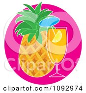 Tropical Cocktail And Pineapple