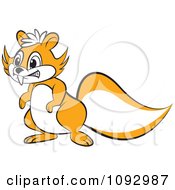 Clipart Mean Orange Squirrel Royalty Free Vector Illustration