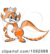Clipart Aggressive Orange Squirrel Royalty Free Vector Illustration