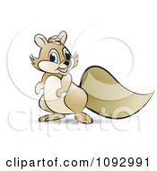 Clipart Happy Brown Squirrel Royalty Free Vector Illustration by Lal Perera