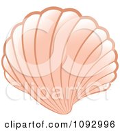 Clipart Pink Scallop Sea Shell Royalty Free Vector Illustration