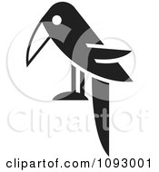Poster, Art Print Of Black And White Raven Facing Left