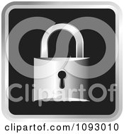 Clipart Silver And Black Padlock Icon Royalty Free Vector Illustration