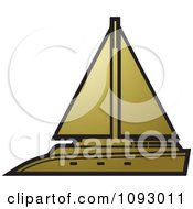 Clipart Gold Yacht Sailboat Royalty Free Vector Illustration by Lal Perera