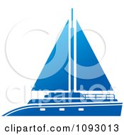 Poster, Art Print Of Blue Yacht Sailboat