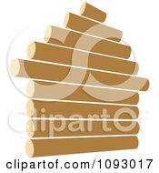 Clipart House Formed Of Timber Logs Royalty Free Vector Illustration