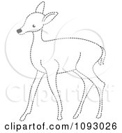 Poster, Art Print Of Black And White Dotted Line Deer