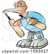 Clipart Cricket Kiwi Bird Holding Bats Royalty Free Vector Illustration