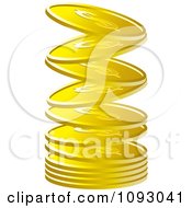 Poster, Art Print Of Gold Dollar Coins Falling Into A Stack