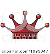 Clipart Deep Red Royal Crown Royalty Free Vector Illustration by Lal Perera