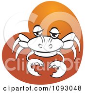 Poster, Art Print Of Black And White Crab On An Orange Heart